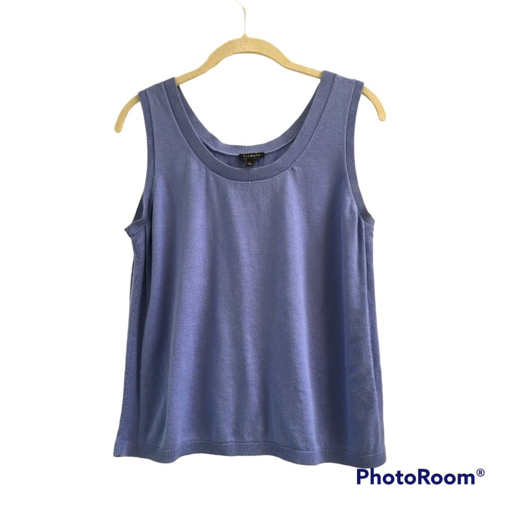 Talbots cotton tank periwinkle blue